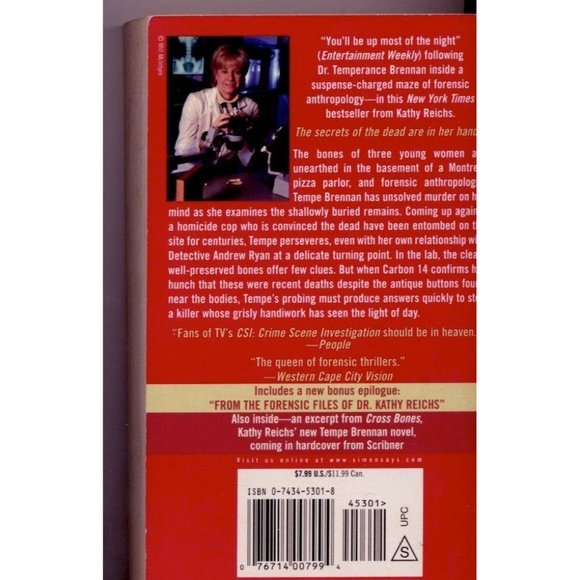MONDAY MOURNING by KATHY REICHS - a Temperance Brennan (TV's BONES) novel, paper - Picture 2 of 2